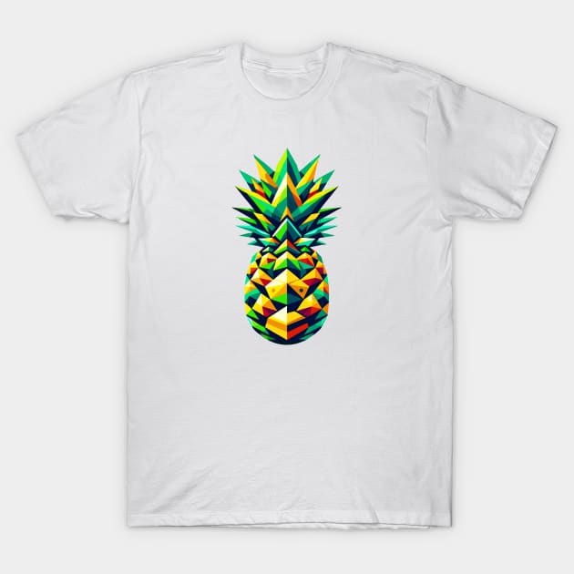 Tropical Pineapple Geometry: Vivid Mosaic Art T-Shirt by AmandaOlsenDesigns